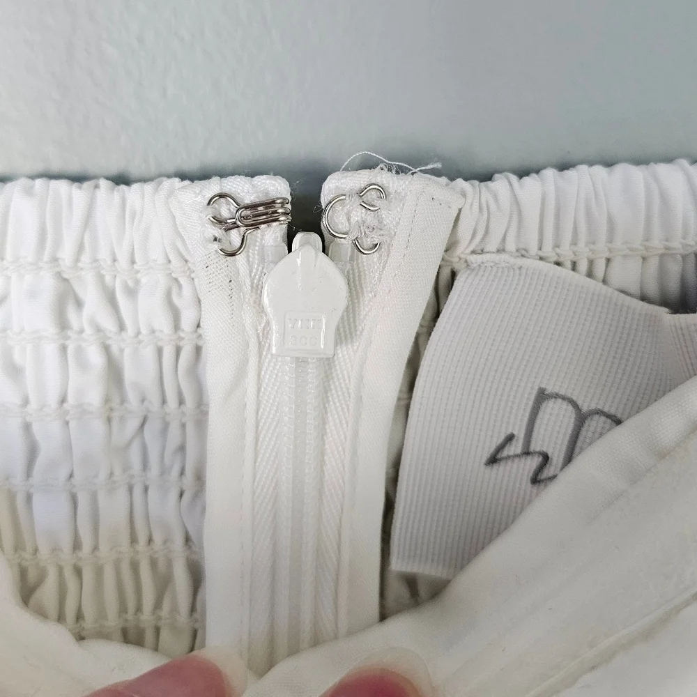 Mare Mare x Anthropologie White Strapless Seamed A-Line Midi Dress, XL